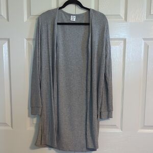 Gray Open Front Women's Sweater